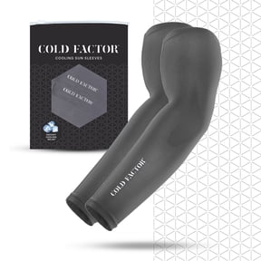 Cold Factor Instant Cooling UV Arm Sleeves - Gray, Polyester spandex, All Ages