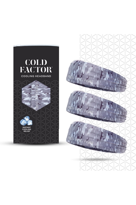 Instant Cooling Headband 3 Pack - Camo, One Size, Sports Sweatbands – Quick-Dry, Sweat-Wicking, Lightweight for Running, Sports & Workouts