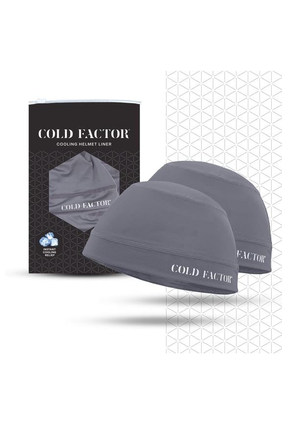 Cooling Instant Unisex Cooling UV Skullcap and Helmet Liner, Gray | 2-Pack