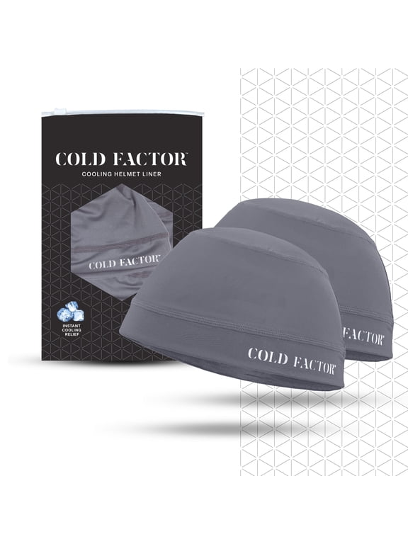 Cooling Instant Unisex Cooling UV Skullcap and Helmet Liner, Gray | 2-Pack