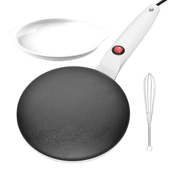 Instant Crepe Maker 8 Inch Non-Stick Griddle - Auto Thermostat Handheld Long Handle Portable Breakfast Maker for Pancake, Chapati, Omelette and Tortilla