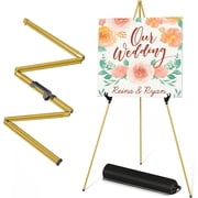 Instant Display Easel Stand - 63" Tripod Collapsible Portable Artist Floor Easel - Easy Folding Telescoping Adjustable Art Poster Metal Stand for Display Show