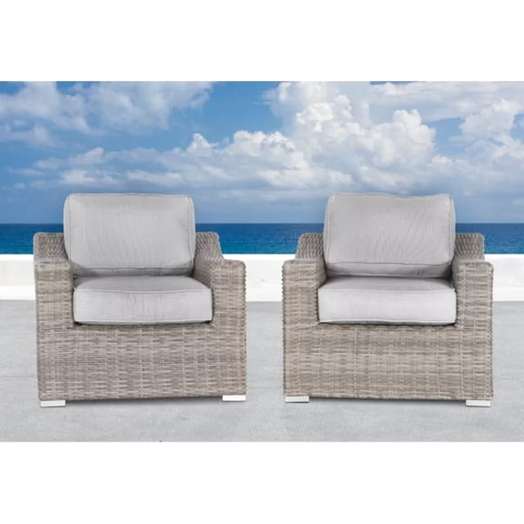 Instant Enjoyment Patio Chair With Cushions - Grey Mix Armchair Modern Outdoor Seating, Frame , Powder-coated Aluminum Enjoyment, No Assembly