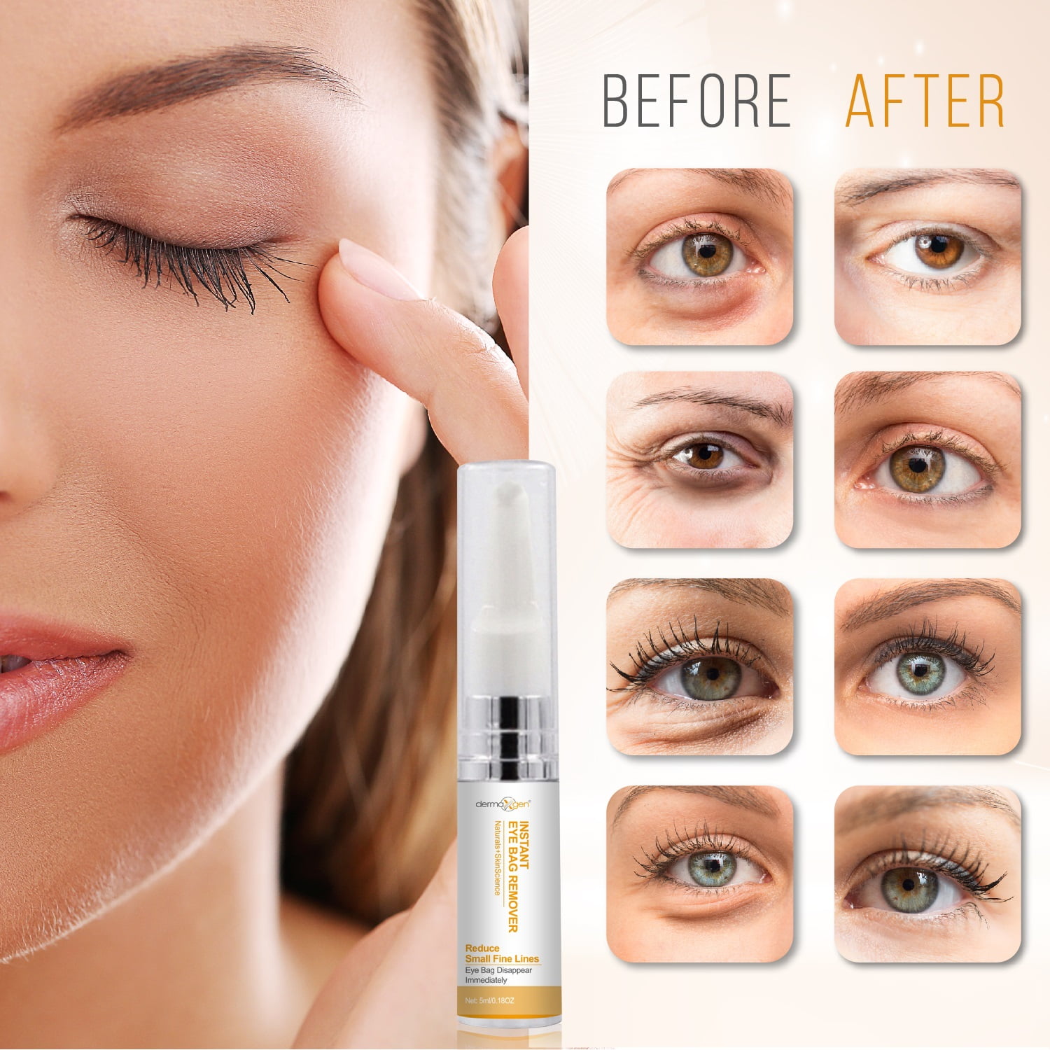 Instant Eyebag Remover Anti Aging Reduce Dark Circles, Puffiness, Under Eye  Bags, Wrinkles & Fine Lines For Men & Women 