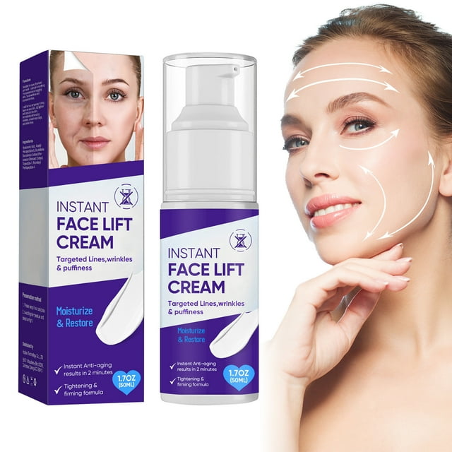 Instant Face Lift Cream, AntiAging Skin Tightening & Lifting Serum with Hyaluronic Acid