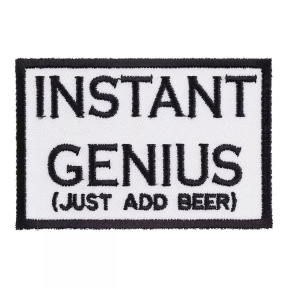 Instant Genius Just Add Beer Patch, Funny Beer Patches