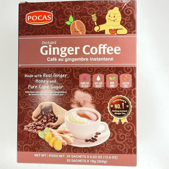 Instant Ginger Coffee Made With Real Ginger, Honey and pure cane sugar