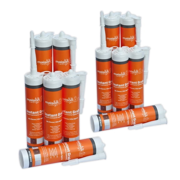 Instant Grab - Ceiling Tile, Wall Panel and Crown Molding Water Based Adhesive #310 - Pack of 12