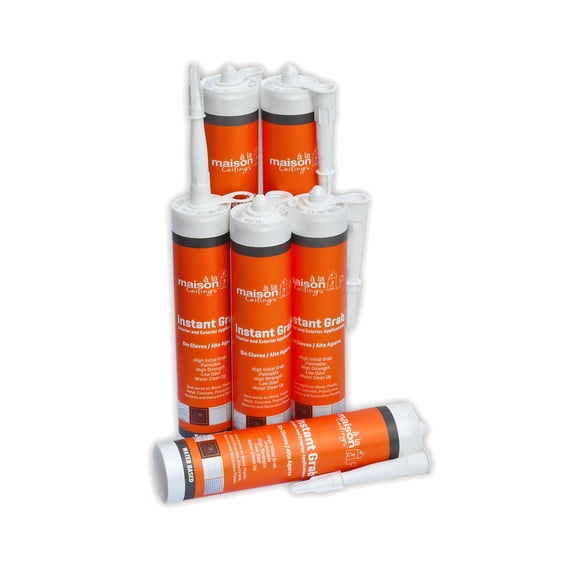 Instant Grab - Ceiling Tile, Wall Panel and Crown Molding Water Based Adhesive #310 - Pack of 6