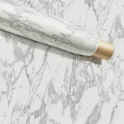 Instant Granite Countertop Vinyl Laminate Sheet | Peel & Stick | Durable Self-Adhesive Paper Roll Resists Heat, Stains, Water | Kitchen & Bath | 36” x 72” (3' x 6') | Marble Design | Gray