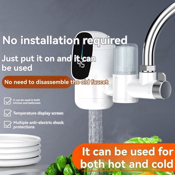Instant Heating Faucet Hot Water Tap Tankles Water Heater Electric Kitchen Faucet Fast Heating Water Tap 3300W US Plug