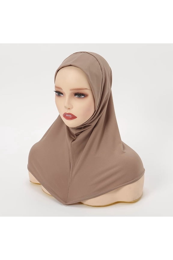 Instant Hemp Muslim Hijab Scarf Abaya Turban for Woman Islamic Women Head Wrap Ready to Wear Hijabs Pinless Neck Cover Turbans