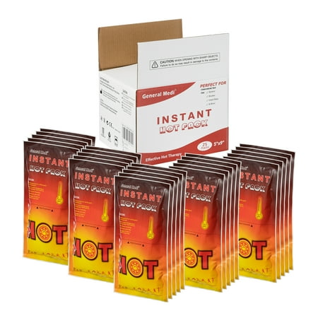 Instant Hot Packs – Set of 25 Disposable Hot Therapy Packs for Pain Relief