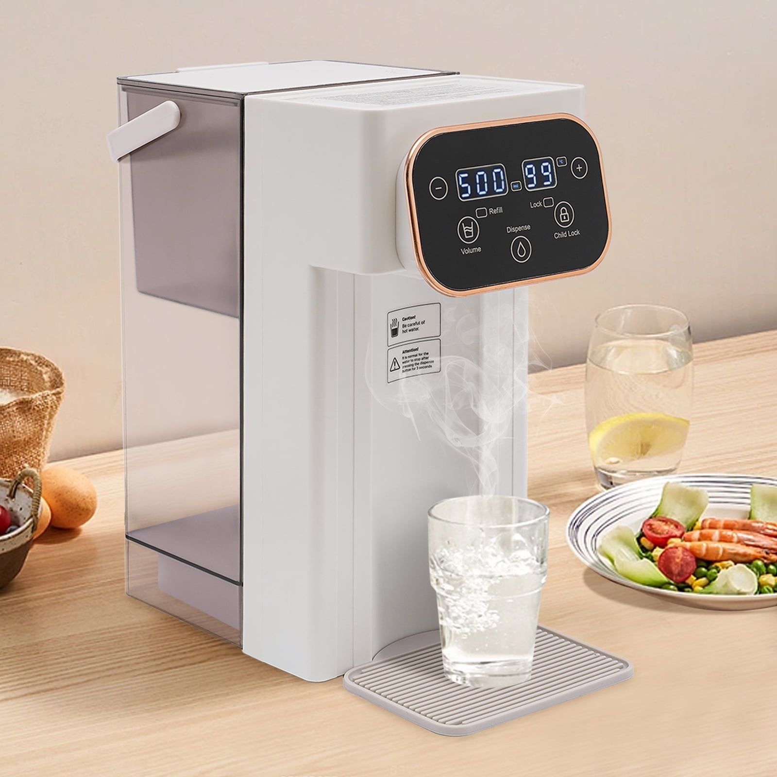 Instant Hot Water Dispenser with Filter, Countertop Water Filter System, Water Dispenser with 8 Temperatures & 3 Volume Settings, Safety Lock Design, Include 1 Filter