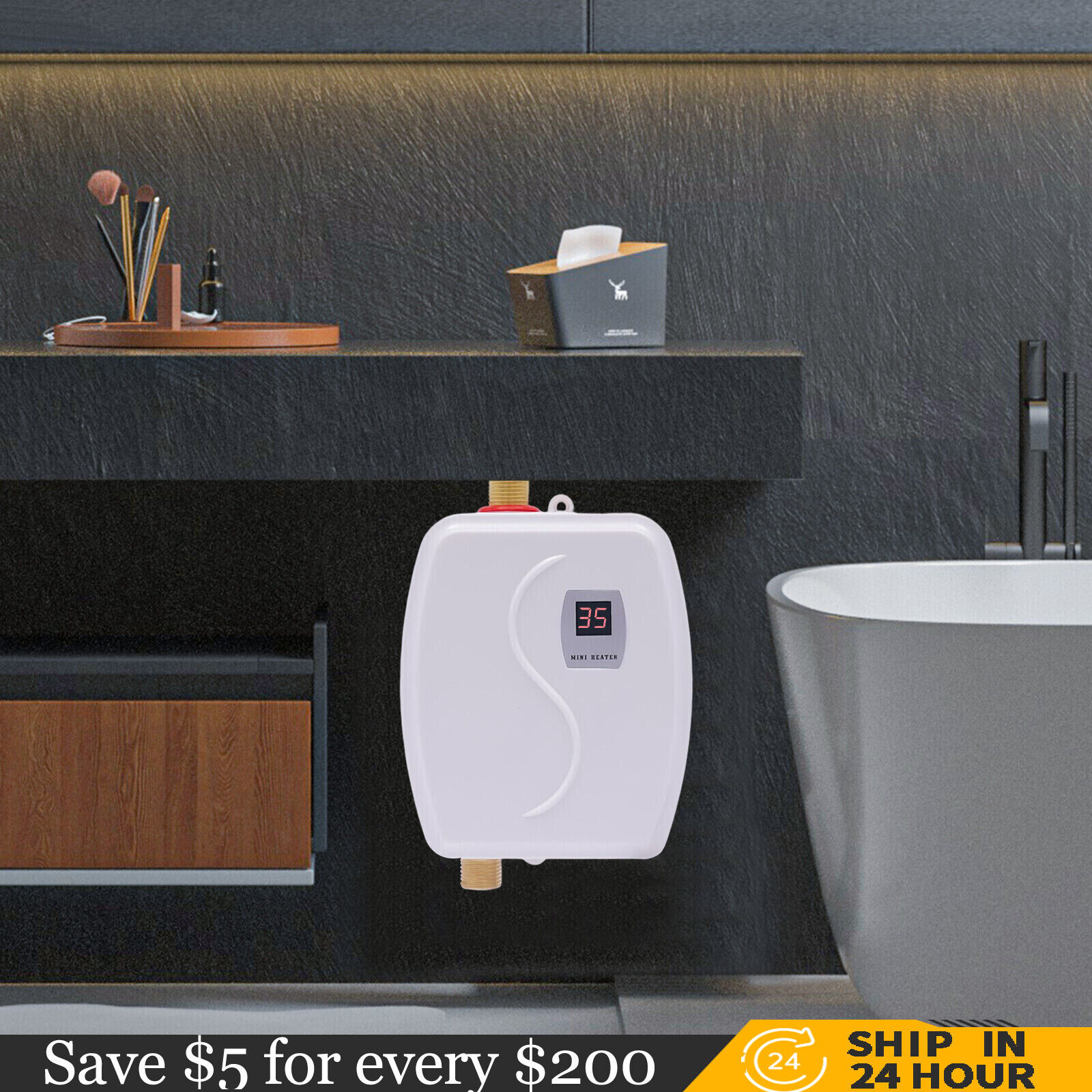 Instant Hot Water Heater Electric Tankless On Demand House Sink LCD