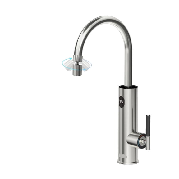 Instant Hot Water Tap With Flexible Extender Nozzle 220 Electric Faucet Universal Spout Stainless Steel Heating Tap