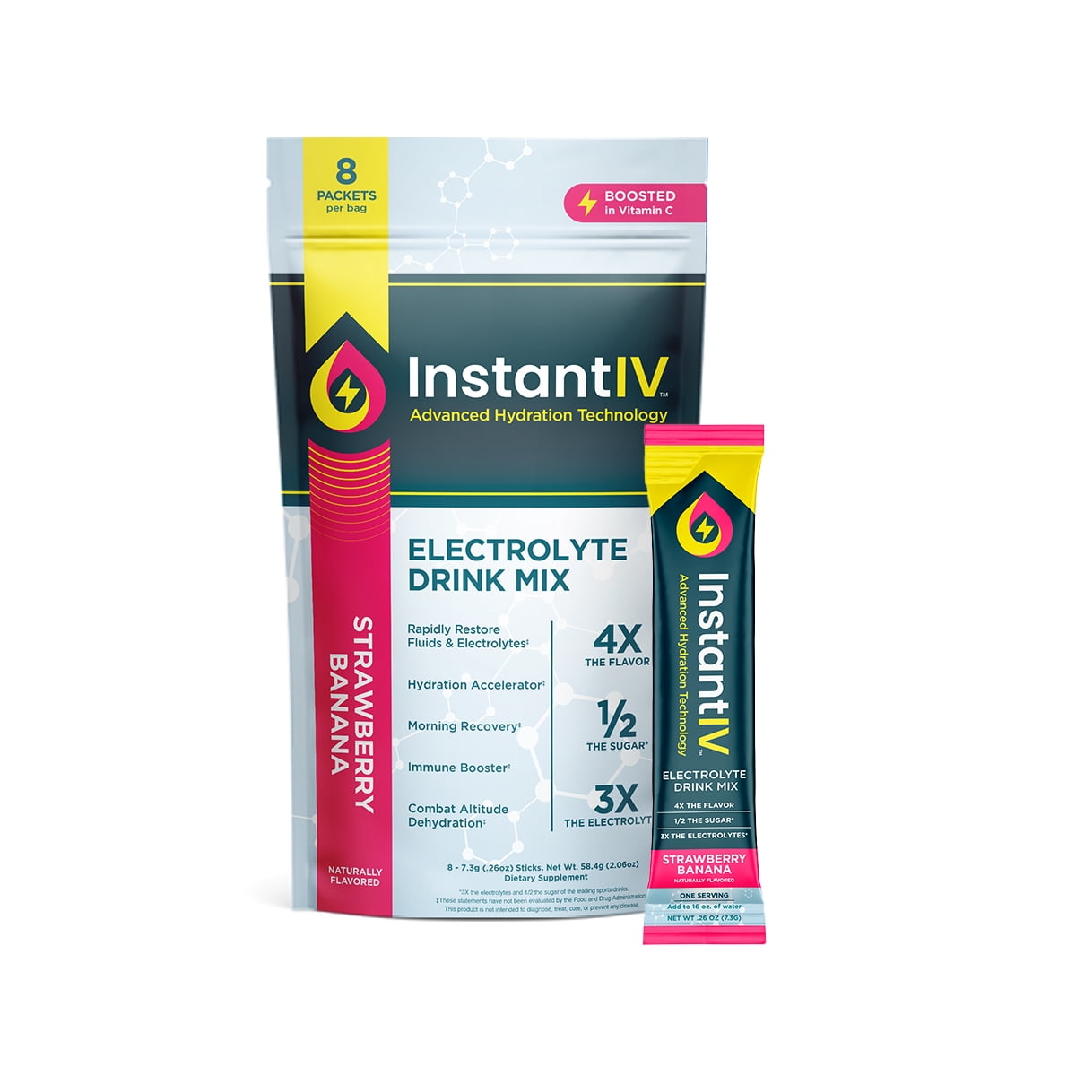 Instant IV Electrolytes Powder Drink Mix Advanced Hydration Technology Vegan & Gluten Free