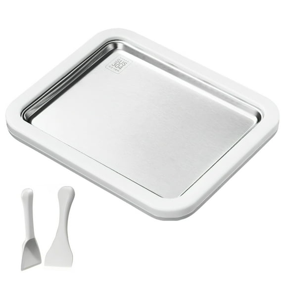 Instant Ice Cream Maker, Stainless Steel 304 Ice Cream Roll Maker, Large Size 10 in x 8 in, Includes 2 Spatulas, Frozen Yoghurt Plate