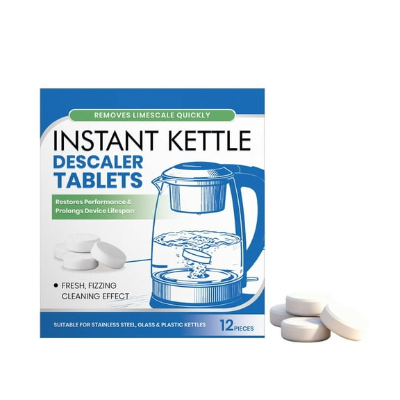 Instant Kettle Descaler Tablets for Limescale Removal Fast Acting for Coffee Maker Water Dispenser