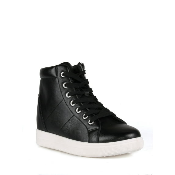 Instant Lace up Wedge Sneakers in Black