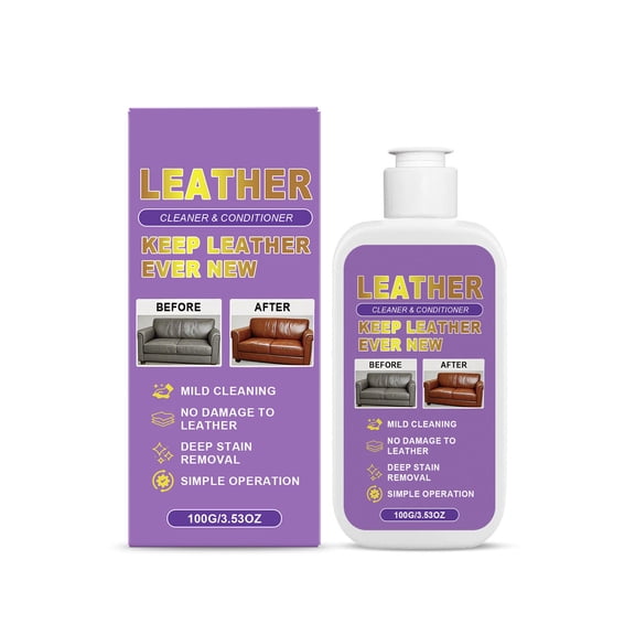 Instant Leather Cleaner, Deep Clean for Leather, for Gently Lifts Dirt From Shoes, Boots, Couches, Purses, Bags & More Purple