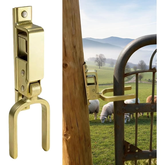 Instant Locking Farm Gate Latch - Heavy Duty Self-Closing Automatic Gravity Lever for Wooden Metal Gates(A-7.28 In)