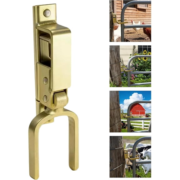 Instant Locking Gate Latch, 2026 New Heavy-Duty One-Hand Gate Latch for Farm, Ranch & Backyard | Automatic Spring Lock, Rust-Resistant Steel, Easy Install on Wood, Metal & Pipe Gates
