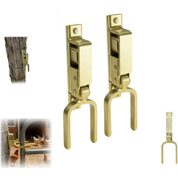 Instant Locking Gate Latch Heavy Duty One Hand Gate Latch, Automatic Spring Lock, Easy Install Gates Latchs for Outdoor Farm, for Wood Metal Pipe Gates, Ranch & Backyard (2 PCS)