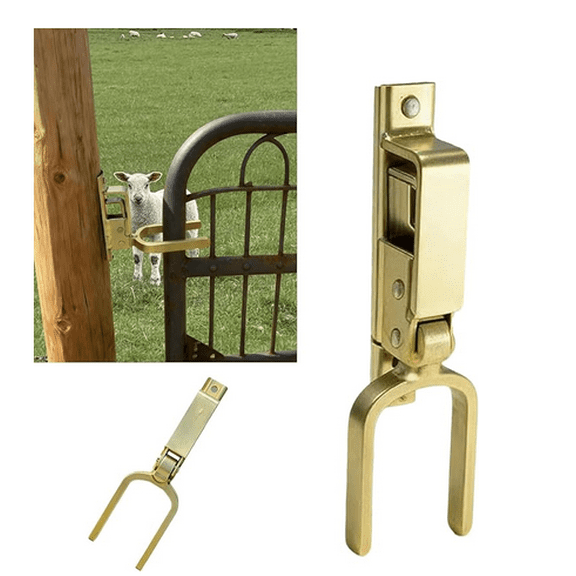 Instant Locking Gate Latch – Heavy-Duty One-Hand Gate Latch for Farm, Ranch & Backyard, Automatic Spring Lock, Rust-Resistant Steel, Easy Install on Wood, Metal & Pipe Gates, A