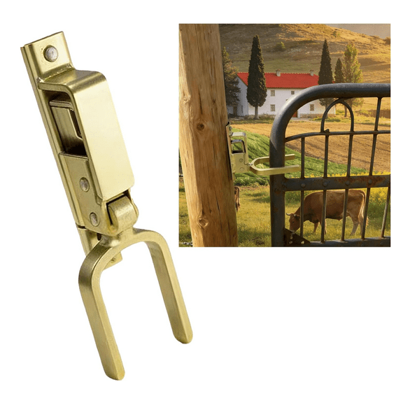 Instant Locking Gate Latch, Heavy-Duty One-Hand Gate Latch for Farm, Ranch & Backyard | Automatic Spring Lock, Rust-Resistant Steel, Easy Install on Wood, Metal and Pipe Gates - (2Pcs)