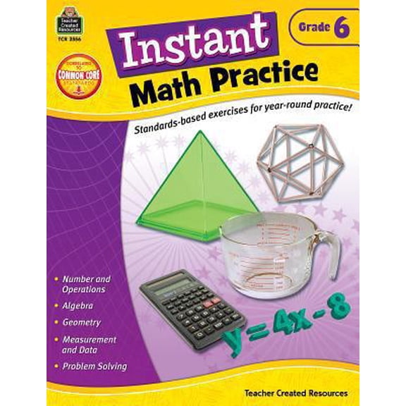 Pre-Owned Instant Math Practice Grade 6 (Paperback) 142062556X 9781420625561