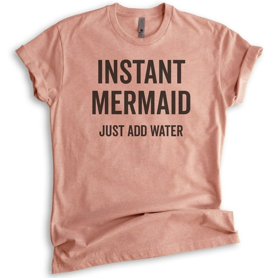 Instant Mermaid T-shirt, Unisex Women's Shirt, Vacation Shirt, Ocean Shirt, Swimming Shirt, Beach Shirt, Heather Sunset, 3X-Large