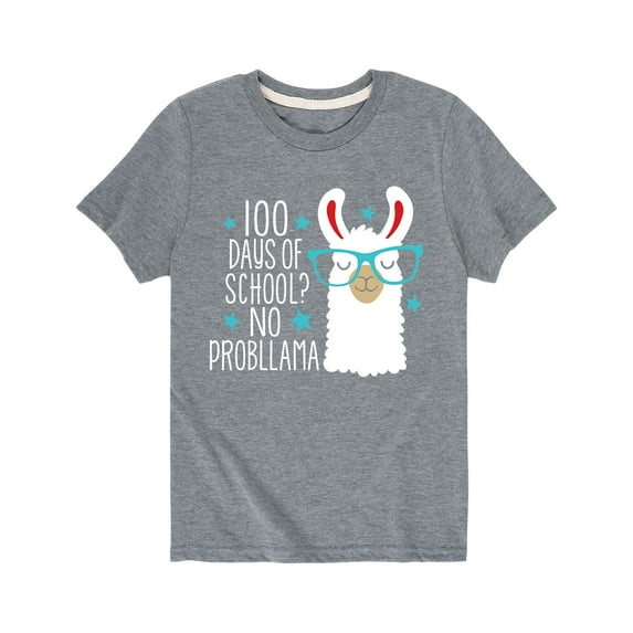 Instant Message - 100 Days Of School No Probllama - Toddler Short Sleeve Tee