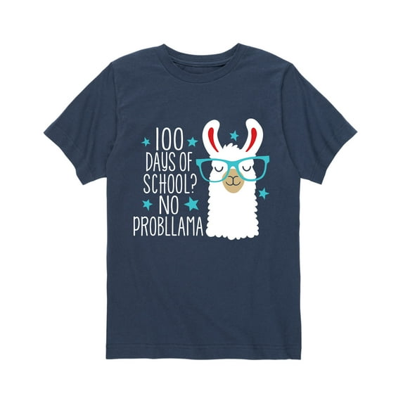 Instant Message - 100 Days Of School No Probllama - Toddler Short Sleeve Tee