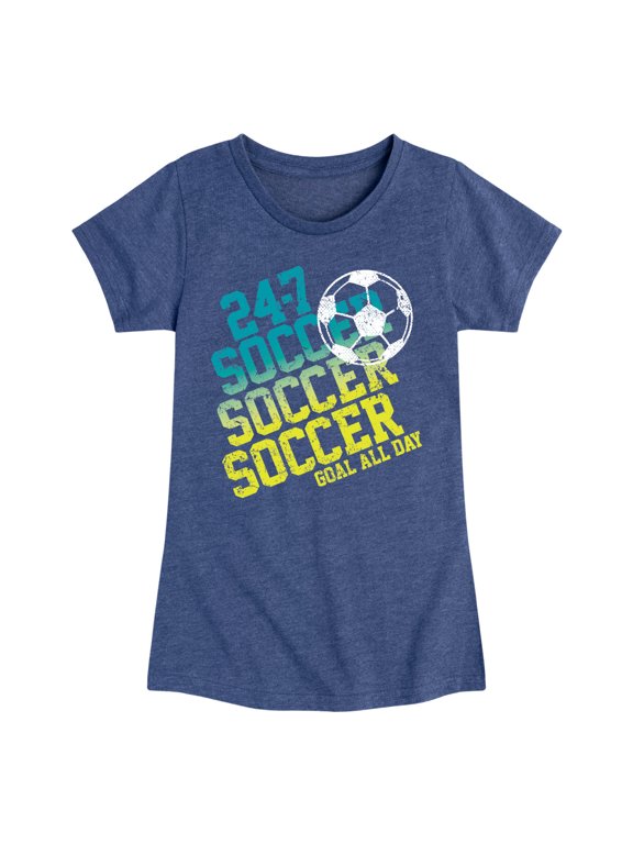 - 24/7 Soccer Girls' Fitted Short Sleeve Graphic T-Shirt