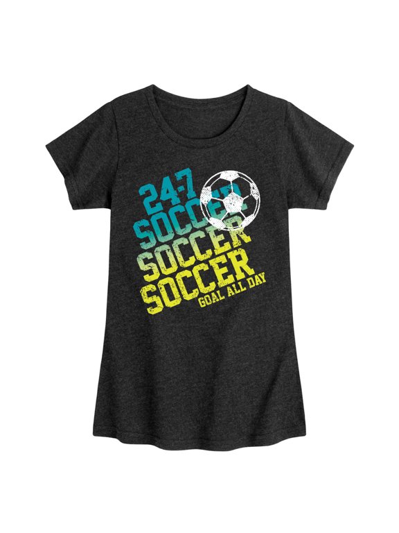 - 24/7 Soccer Girls' Fitted Short Sleeve Graphic T-Shirt