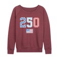 thumbnail image 1 of Instant Message - 250 Americana Quilt Lightweight French Terry Wide Neck Long Sleeve Graphic Shirt, 1 of 5