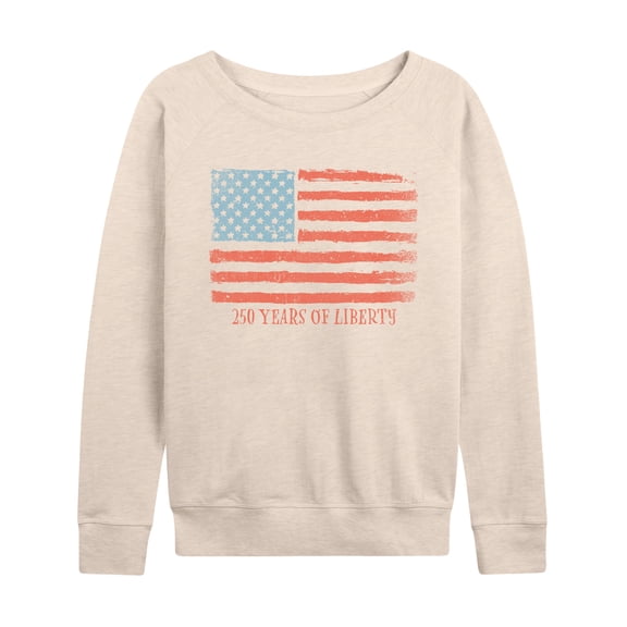 Instant Message - 250 Years of Liberty Flag - Women's French Terry Long Sleeve Pullover