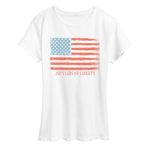 Instant Message - 250 Years of Liberty Flag - Women's Short Sleeve Graphic T-Shirt