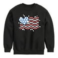 thumbnail image 1 of Instant Message - 4th of July - American Flag Heart - Toddler & Youth Crewneck Fleece Sweatshirt, 1 of 5