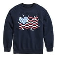 thumbnail image 1 of Instant Message - 4th of July - American Flag Heart - Toddler & Youth Crewneck Fleece Sweatshirt, 1 of 5