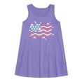 thumbnail image 1 of Instant Message - 4th of July - American Flag Heart - Toddler & Youth Girls A-line Dress, 1 of 4