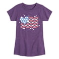 thumbnail image 1 of Instant Message - 4th of July - American Flag Heart - Toddler & Youth Girls Short Sleeve Graphic T-Shirt, 1 of 6