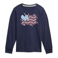 thumbnail image 1 of Instant Message - 4th of July - American Flag Heart - Toddler & Youth Long Sleeve Graphic T-Shirt, 1 of 5