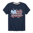 thumbnail image 1 of Instant Message - 4th of July - American Flag Heart - Toddler & Youth Short Sleeve Graphic T-Shirt, 1 of 6