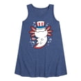 thumbnail image 1 of Instant Message - 4th of July Americana - Uncle Axolotl - Toddler & Youth Girls A-line Dress, 1 of 5