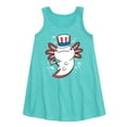 thumbnail image 1 of Instant Message - 4th of July Americana - Uncle Axolotl - Toddler & Youth Girls A-line Dress, 1 of 4