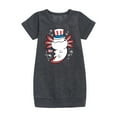 thumbnail image 1 of Instant Message - 4th of July Americana - Uncle Axolotl - Toddler & Youth Girls Fleece Dress, 1 of 4