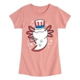 thumbnail image 1 of Instant Message - 4th of July Americana - Uncle Axolotl - Toddler & Youth Girls Short Sleeve Graphic T-Shirt, 1 of 6