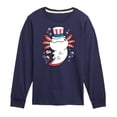 thumbnail image 1 of Instant Message - 4th of July Americana - Uncle Axolotl - Toddler & Youth Long Sleeve Graphic T-Shirt, 1 of 5